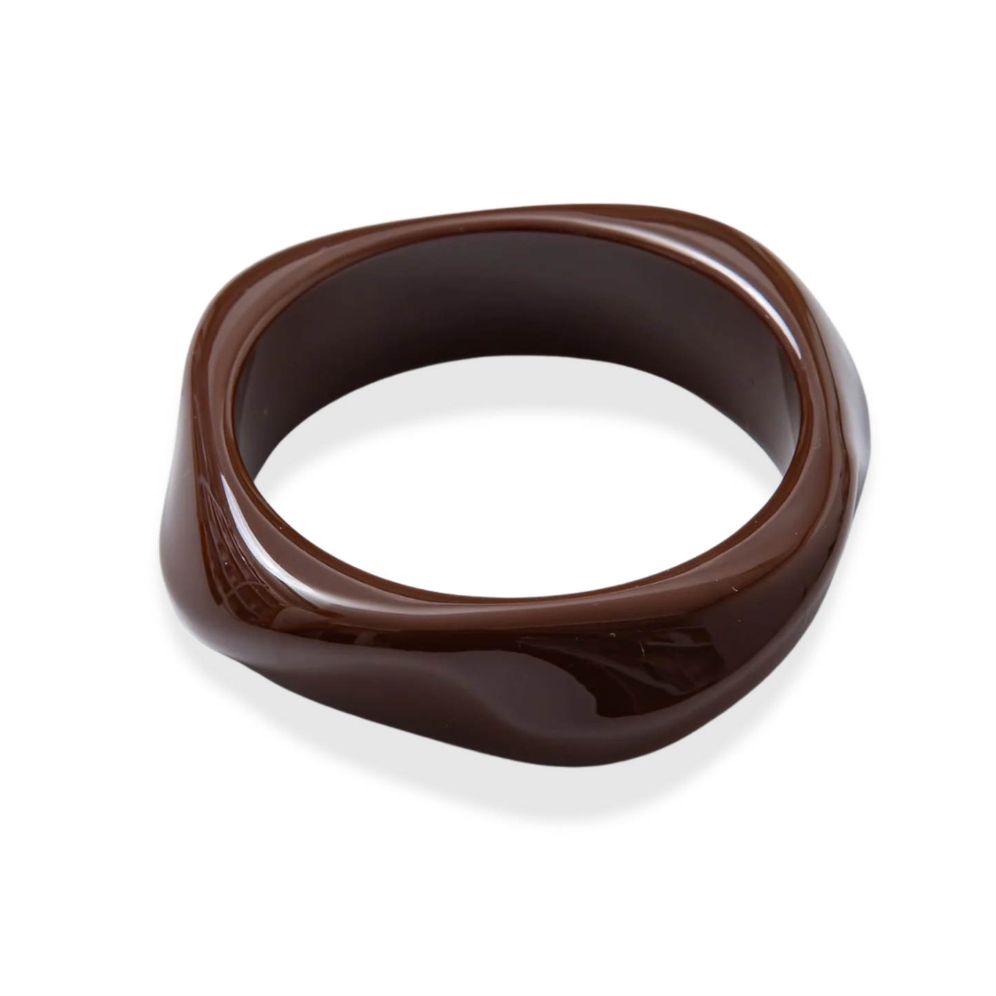 Brown Sculpted Resin Bangle