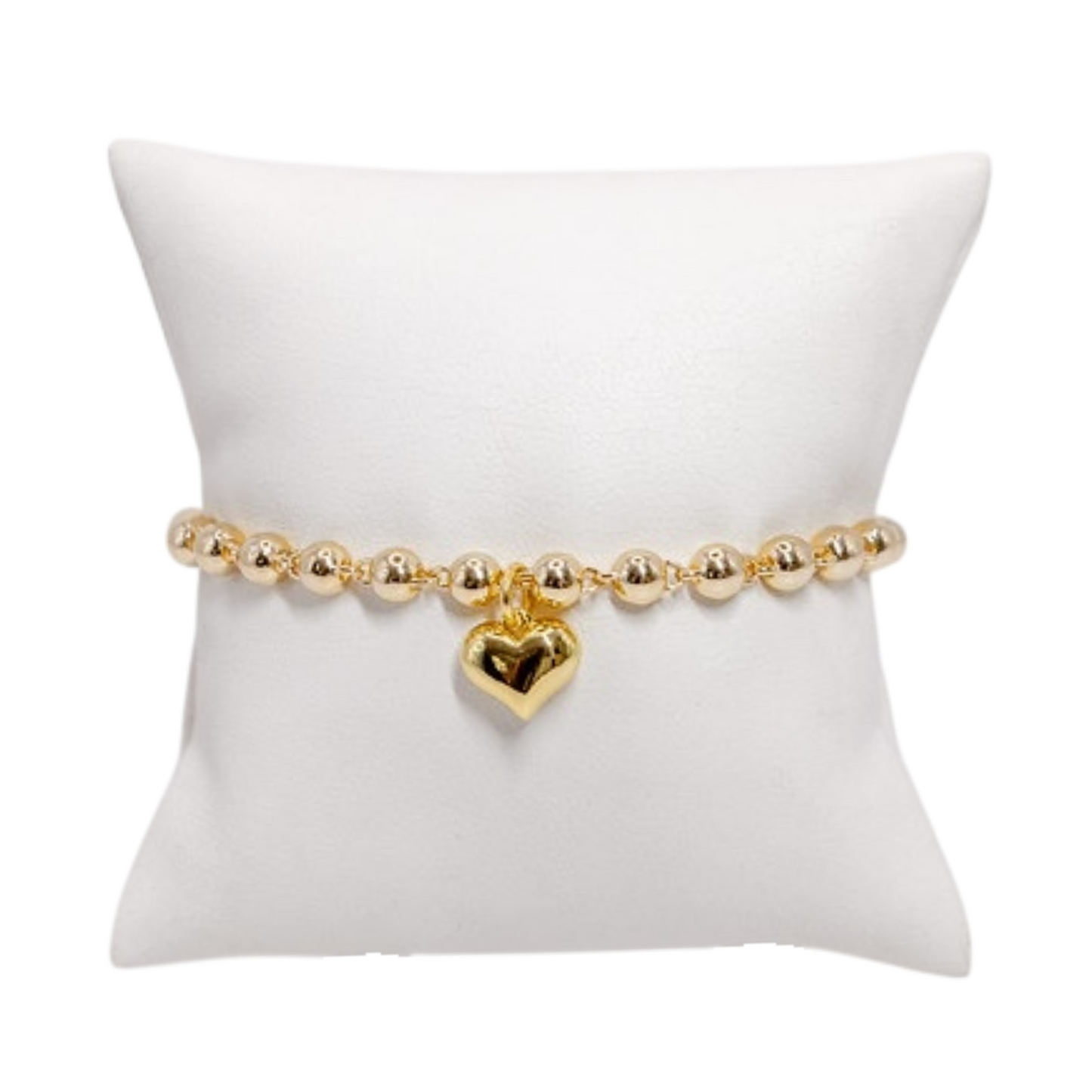 Puffed Heart Charm Bracelet