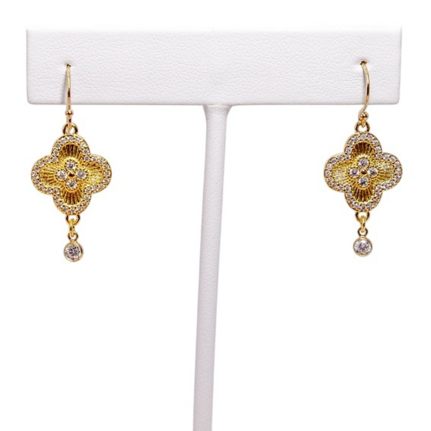 Quatrefoil Bezel Earrings