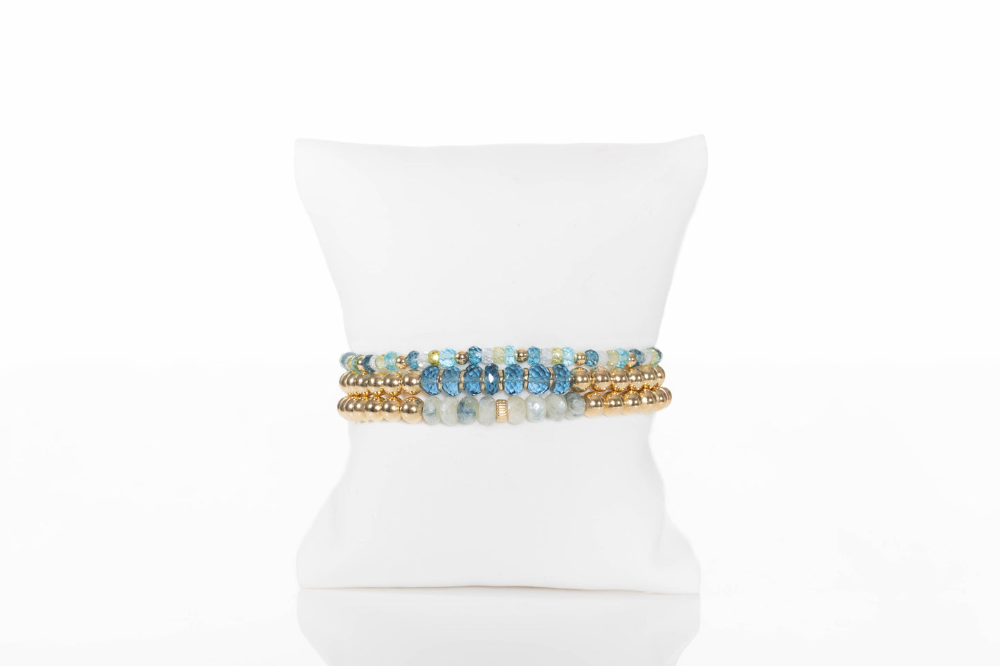 Blue Multi-Colored Beaded Bracelet