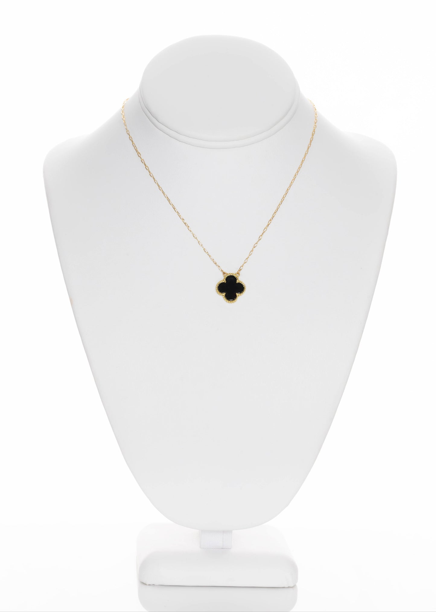 Van "Link" Clover Necklace, Black