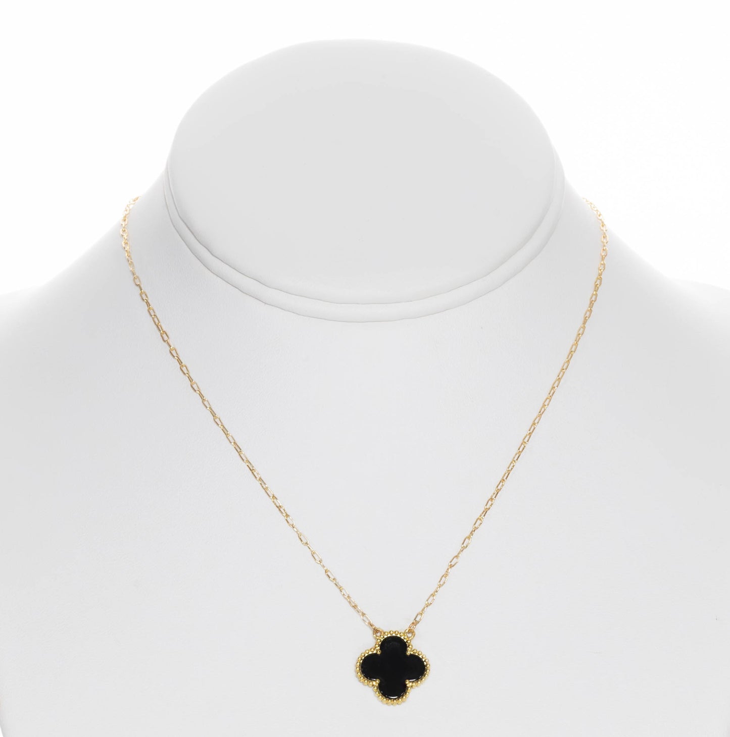 Van "Link" Clover Necklace, Black