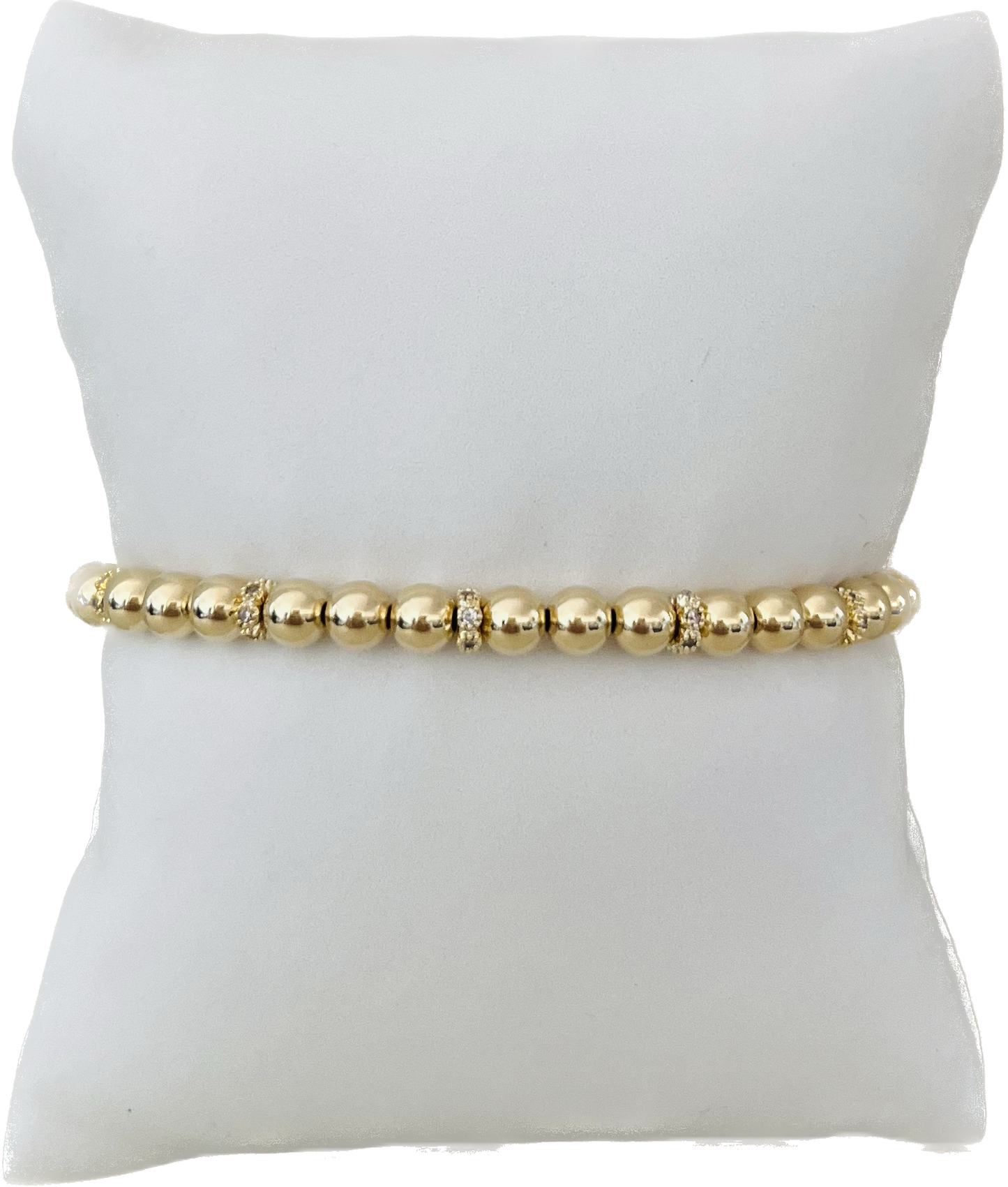 CZ & Gold Filled Bead Bracelet