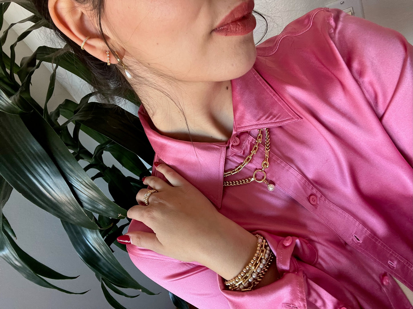 Cuban Link Pearl Pendant Necklace