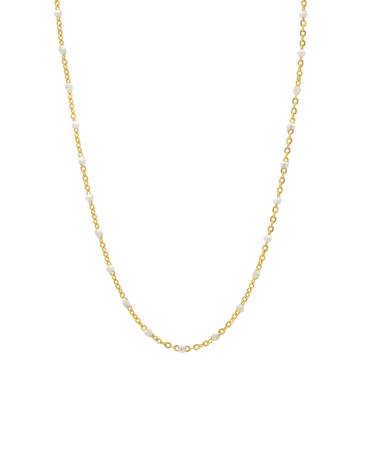 White Enamel Cable Chain Necklace