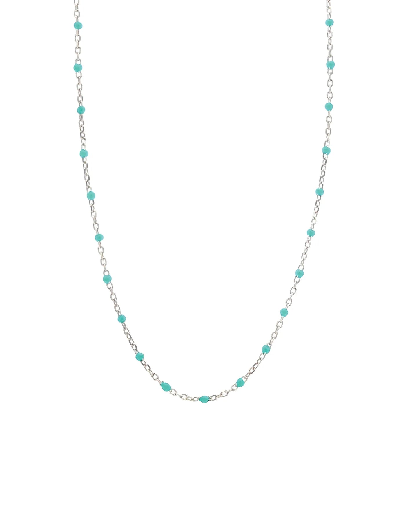 Turquoise Enamel Cable Chain Necklace