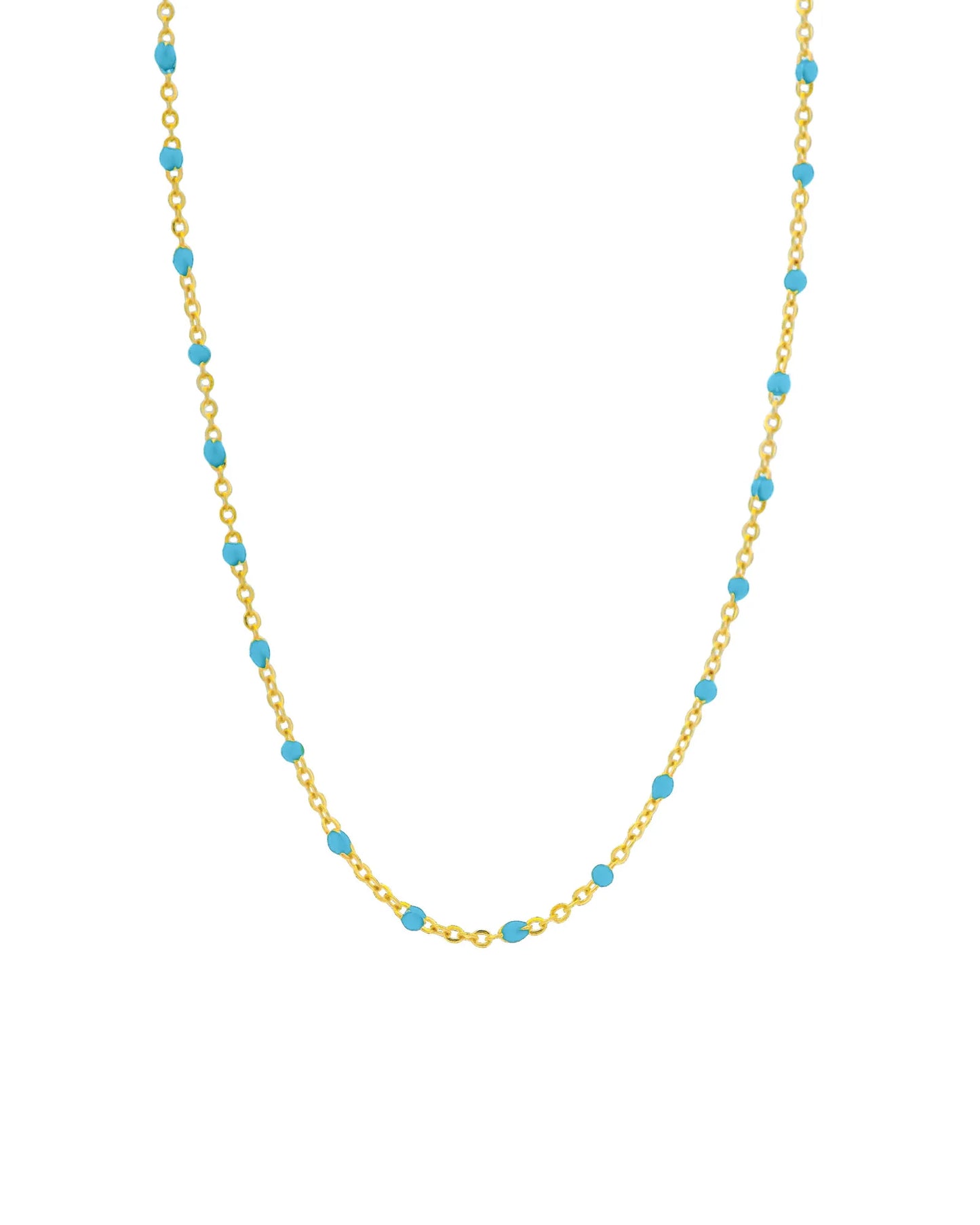 Turquoise Enamel Cable Chain Necklace