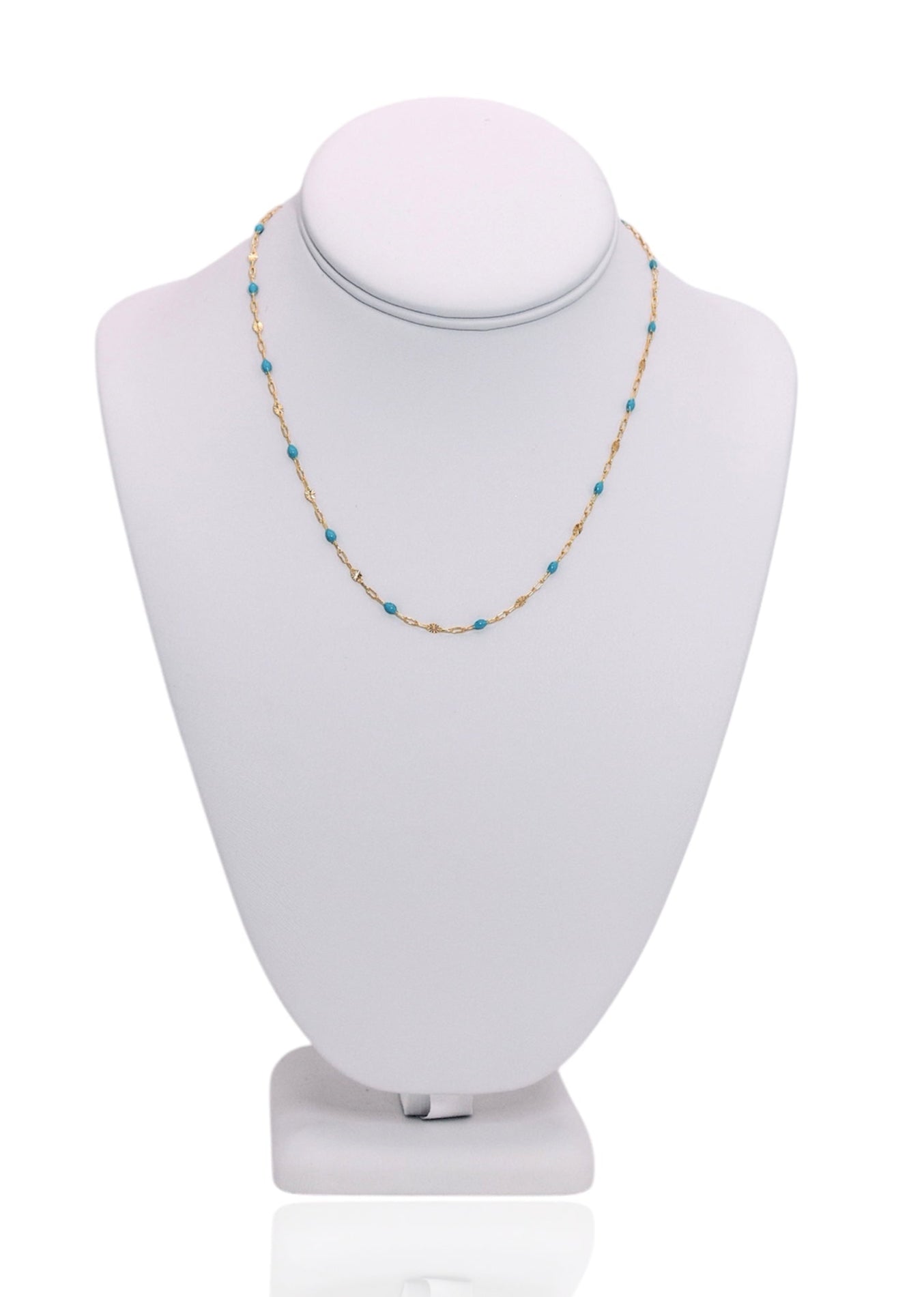 Starburst Turquoise Enamel Necklace