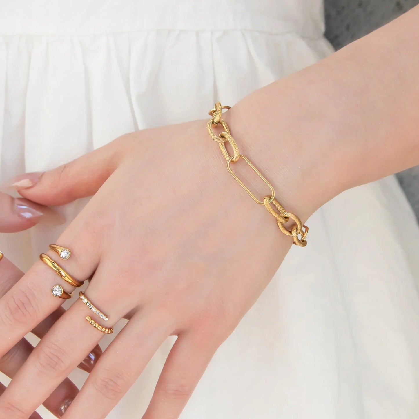 Textured Link Bracelet
