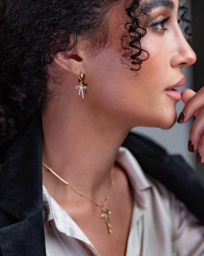 Crystal Bow Earrings