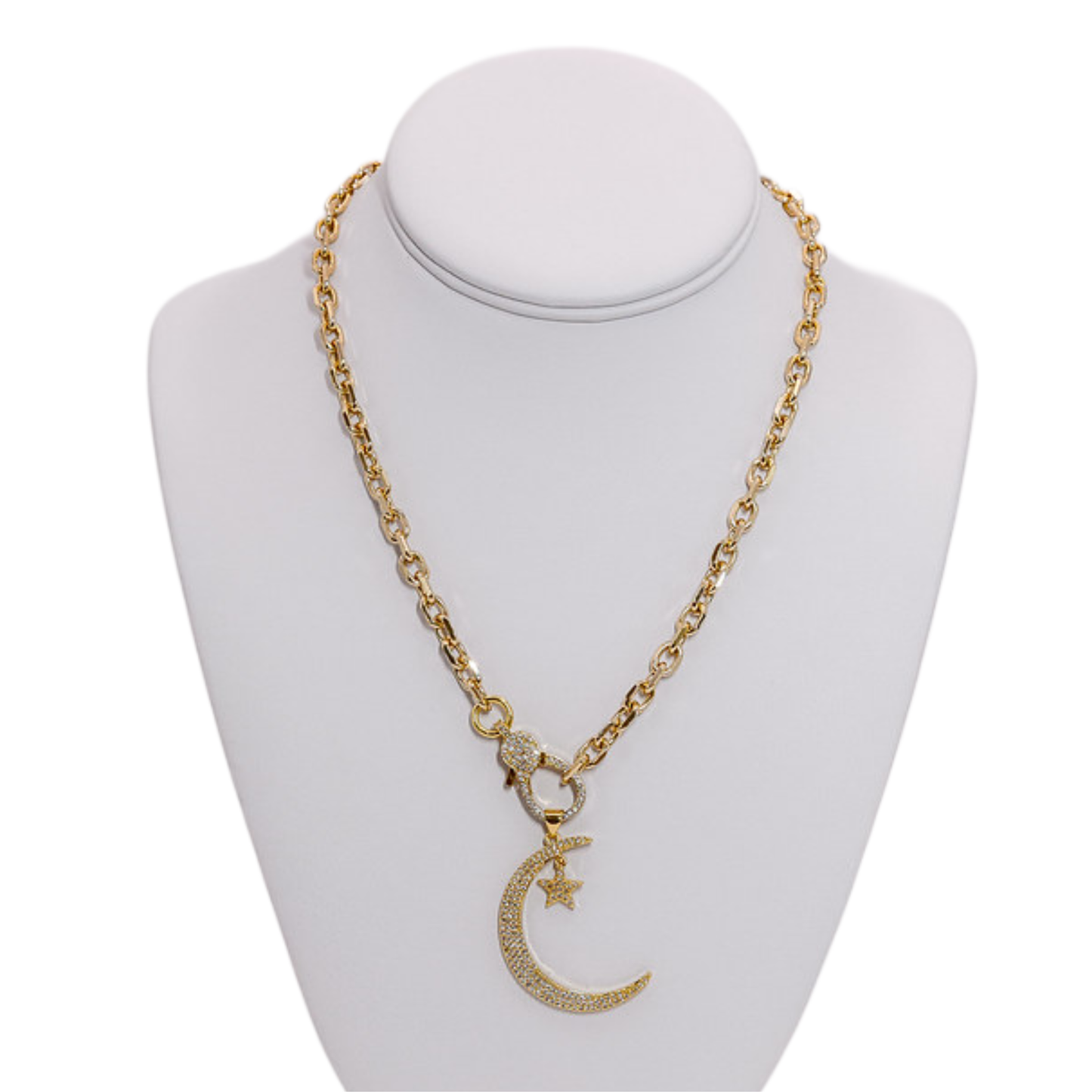 Gold Moon Pendant Necklace