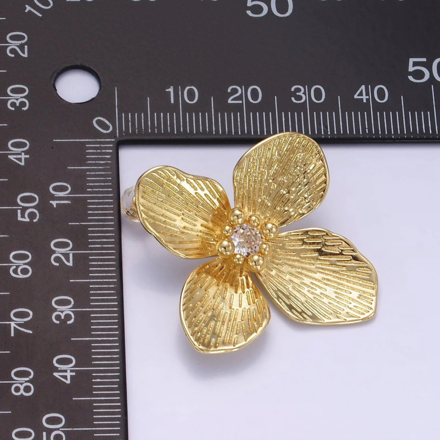 Gold Flower Statement Earring