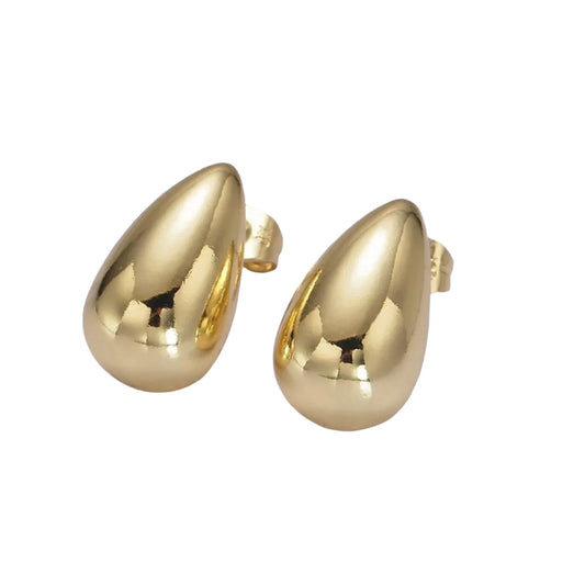 14K Gold Filled Teardrop Dome Stud Earrings