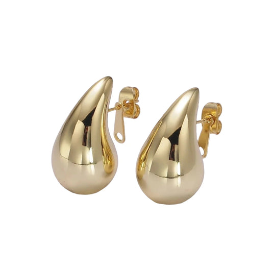 14K Gold Filled Chunky Teardrop Stud Earrings