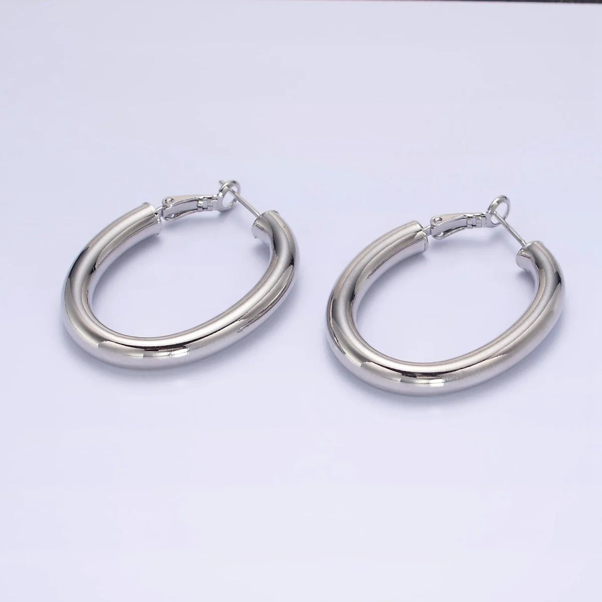 14K Gold Filled 45mm Oblong Tube Hoop Earrings