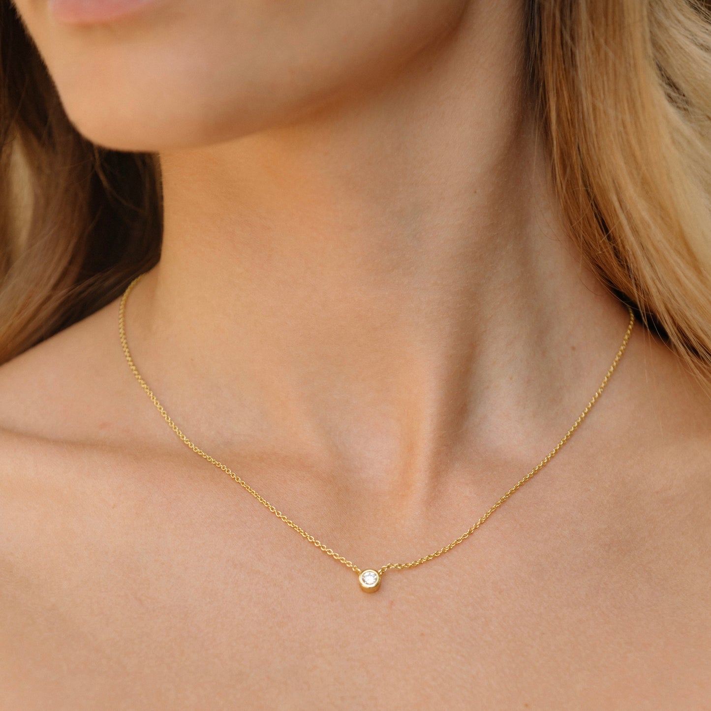 Gold Filled Bezel Necklace