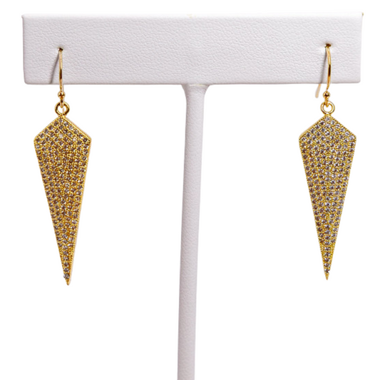 Pave Shield Earrings