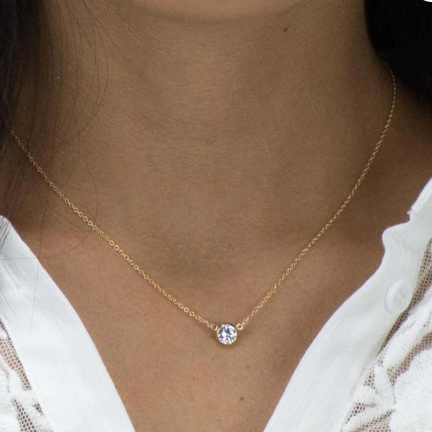 Gold Filled Bezel Necklace