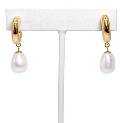 Baroque Pearl Hoops