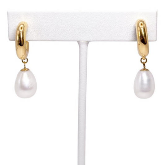 Baroque Pearl Hoops