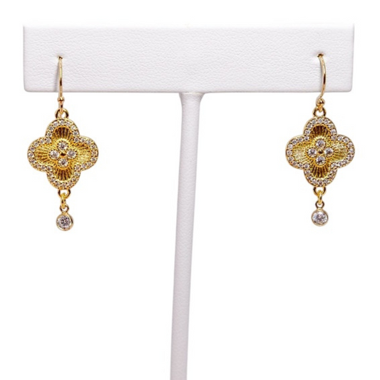 Quatrefoil Bezel Earrings