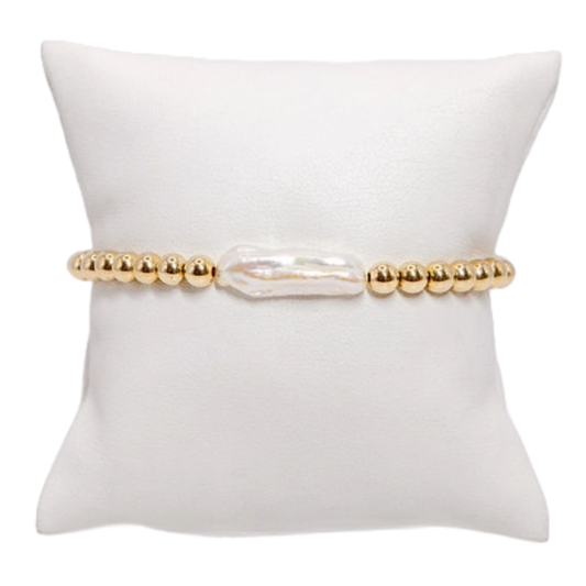 Oblong Pearl Bracelet