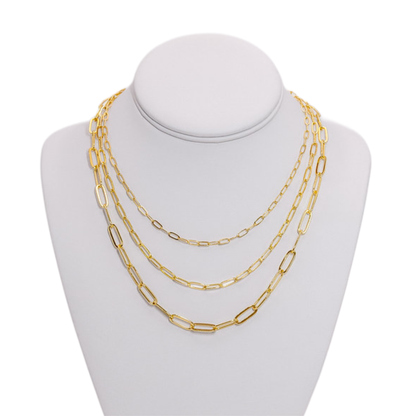 Triple Layer Paperclip Necklace
