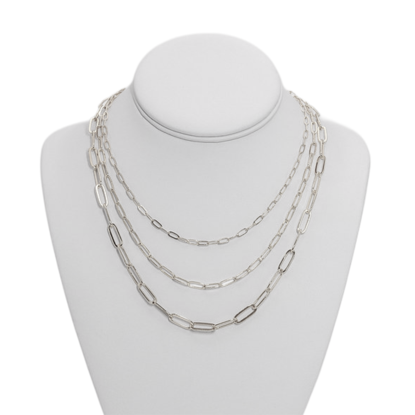 Triple Layer Paperclip Necklace