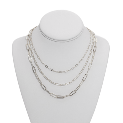 Triple Layer Paperclip Necklace