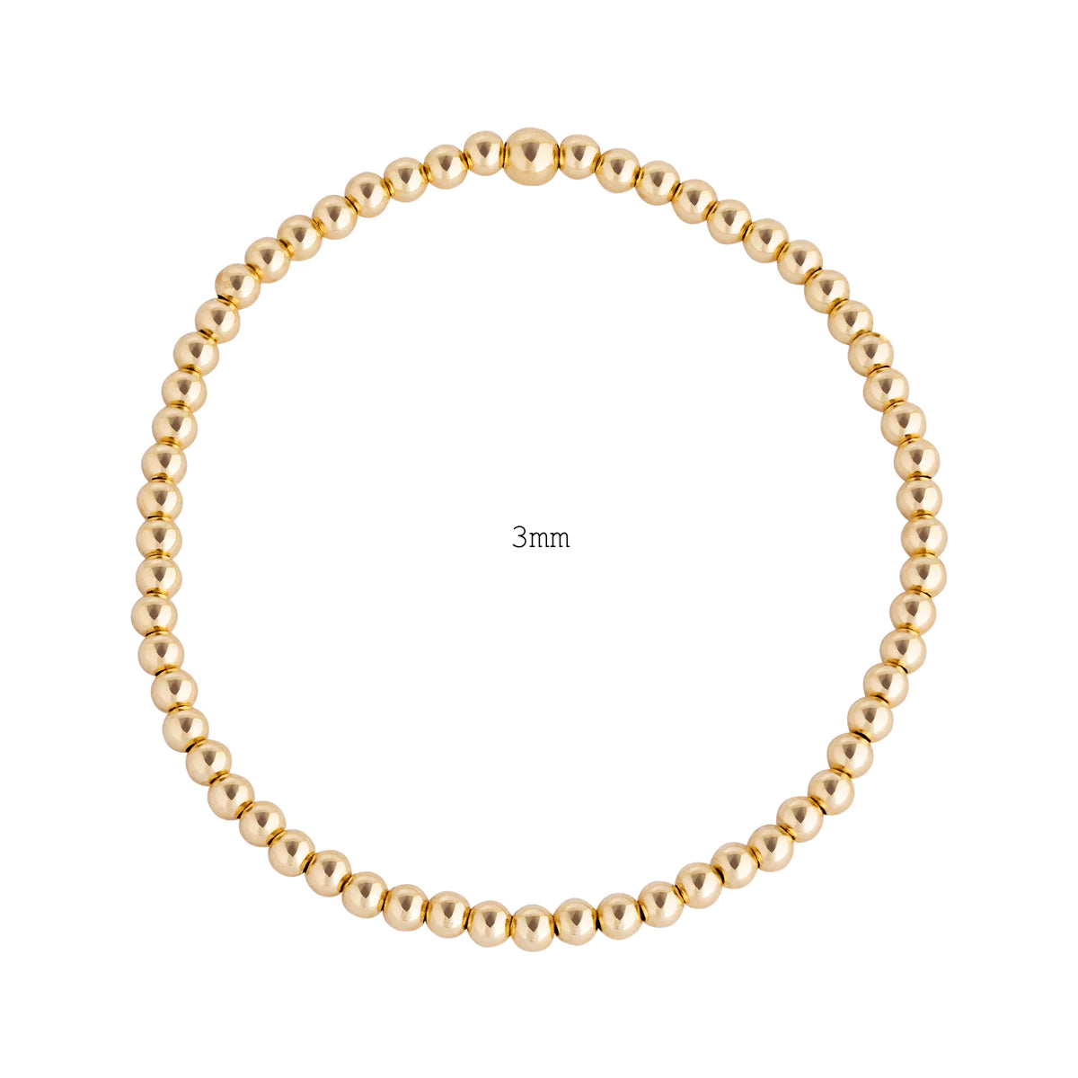 Gold Filled Bead Bracelets (3mm, 4mm, 5mm)