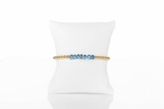 London Blue Topaz 5mm GF Beaded Bracelet