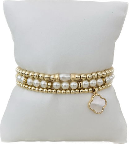 MOP Clover Charm Bracelet