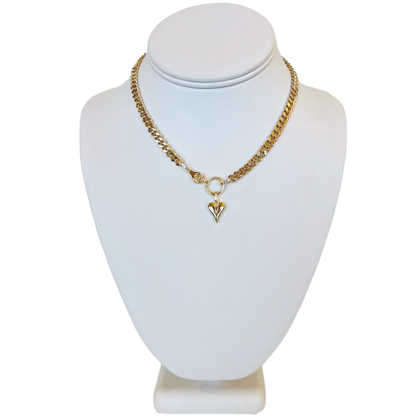 Cuban Link Heart Pendant Necklace