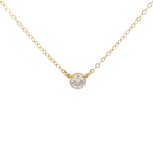 Gold Filled Bezel Necklace
