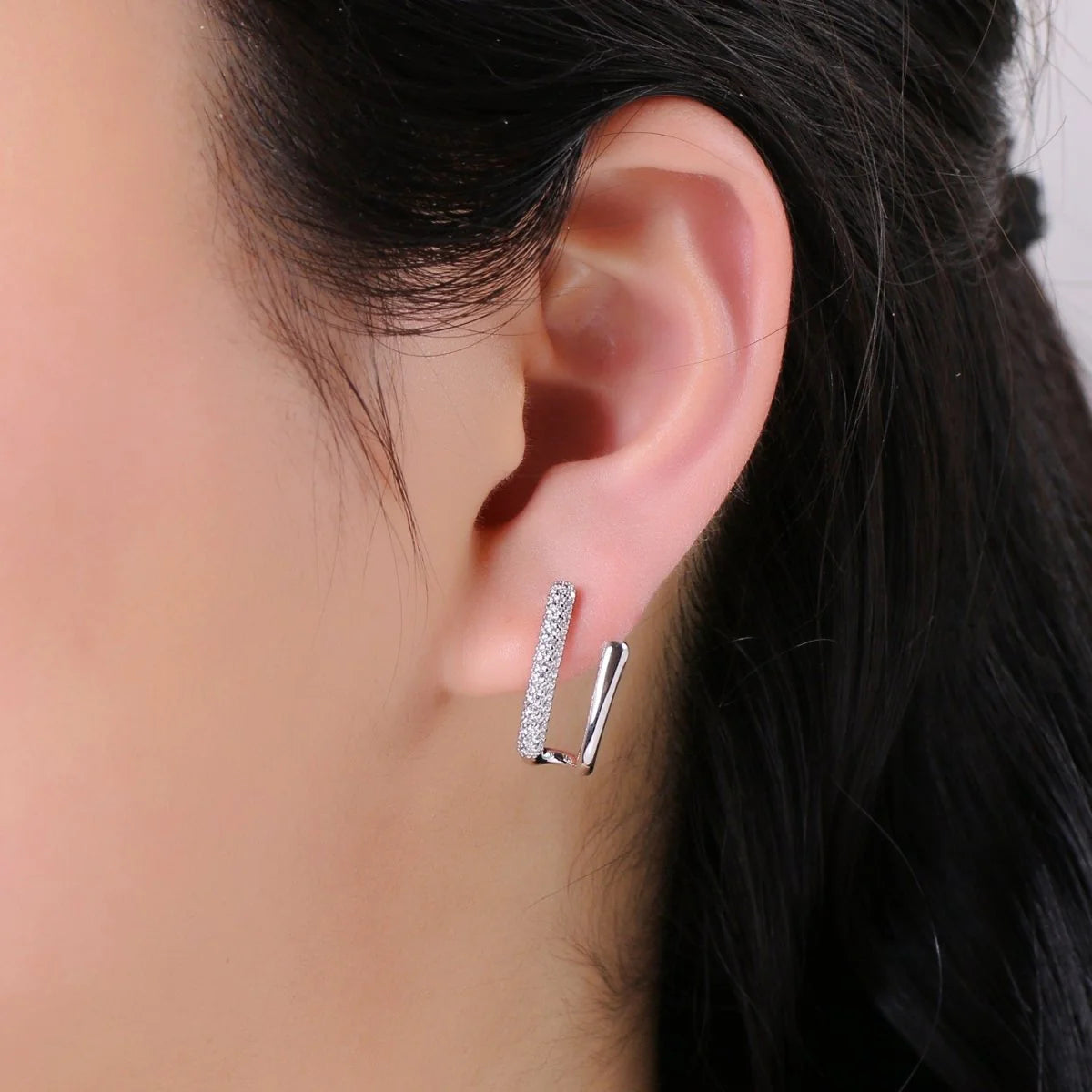 U-Shaped Pave Earrings